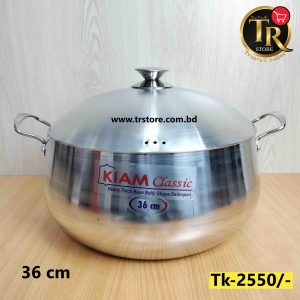 36 cm Kiam Aluminium Belly Shape Cookware With Aluminium Lid