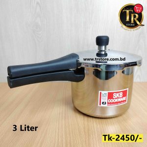 SKB Stainless Steel pressure cooker with whistle system 3 Liter