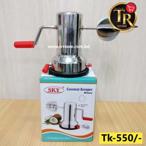 Stainless Steel Coconut Scraper Peeler and Shredder With Vacuum Base - Silver