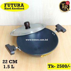1.5 Liter Futura Hard Anodised Korai With SS Lid