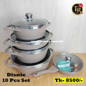 Disnie Marble Non-Stick Cooking Set- Kitchen Queen- 10pcs