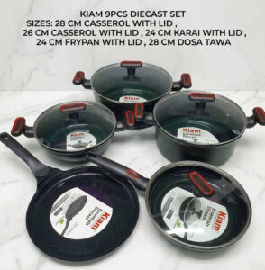 Kiam 9 Pcs Die-Casting Aluminum Cookware Set (INDUCTION)